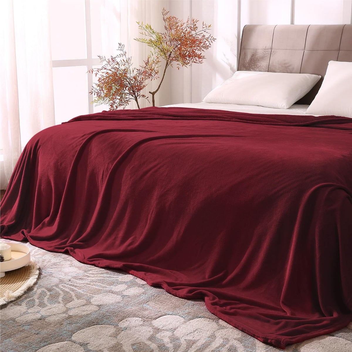 BEDELITE Fleece Blanket Soft Plush Throw for Couch Black 50"x60"