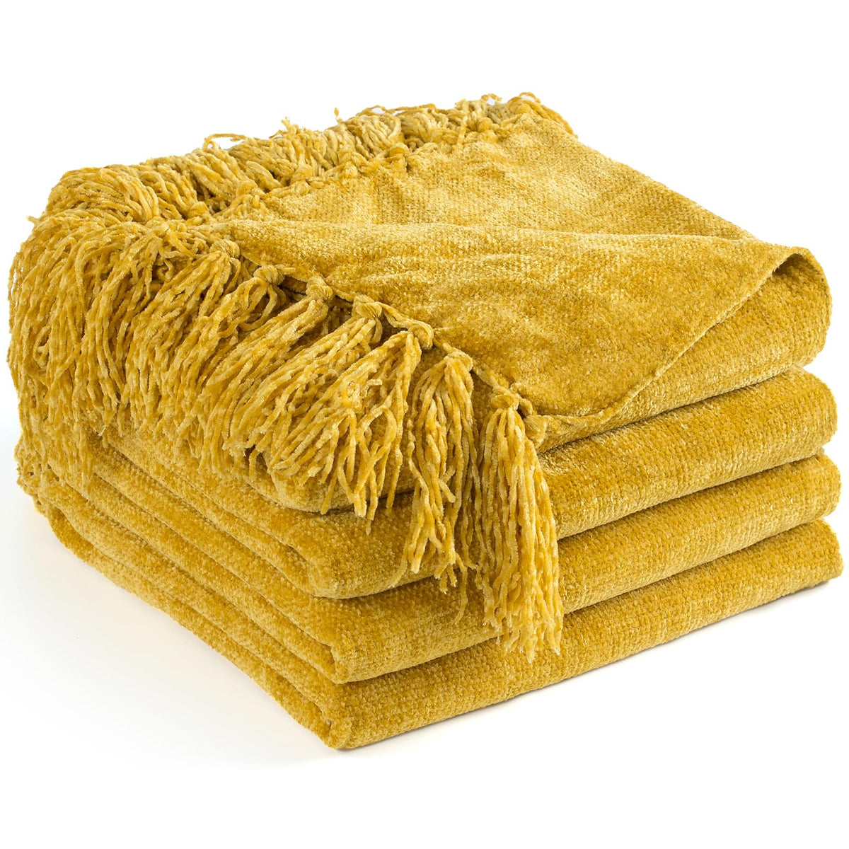 Chenille Throw Blanket for Couch 50" x 60", Olive Green