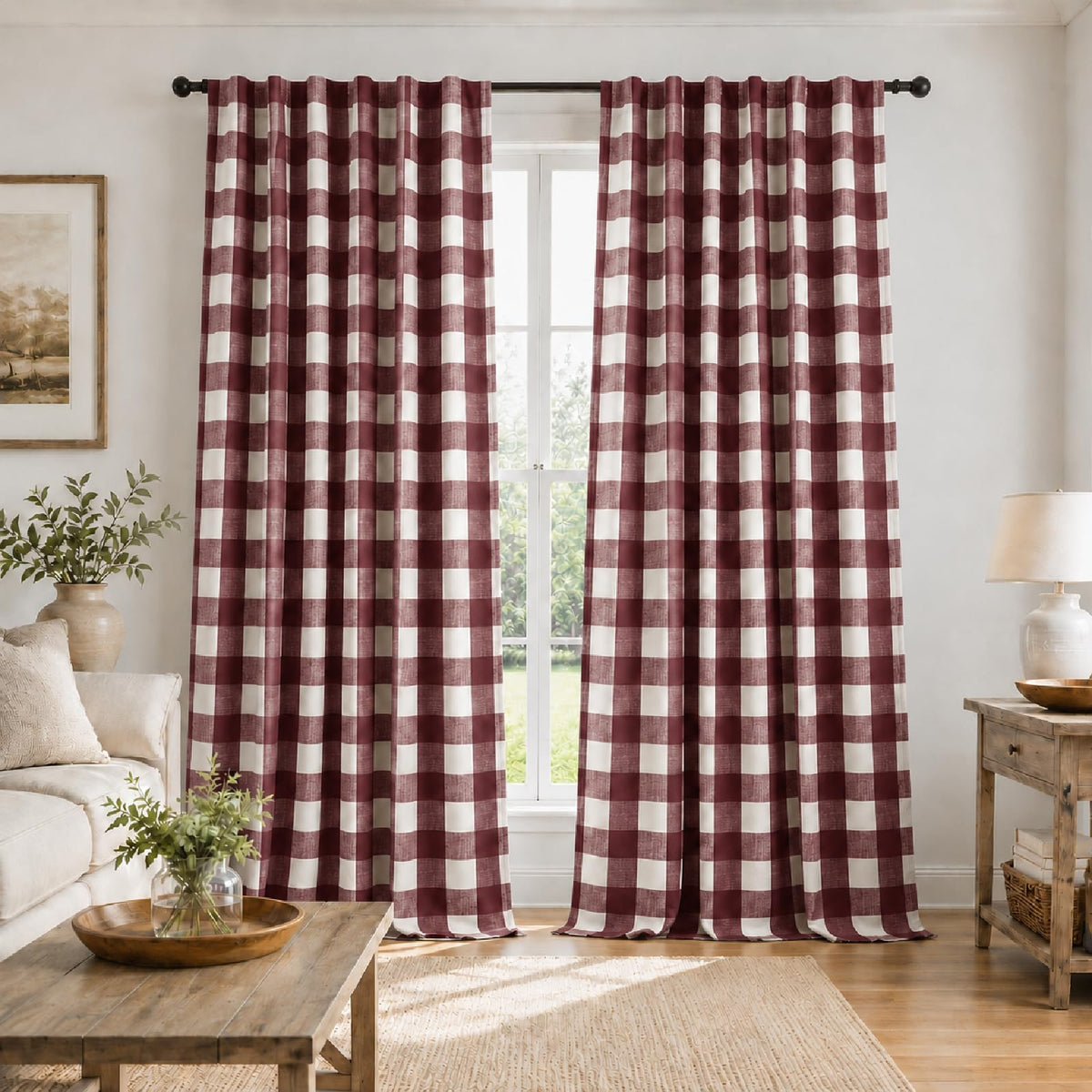 Blackout Curtains for Bedroom, Buffalo Plaid Curtains for Living Room