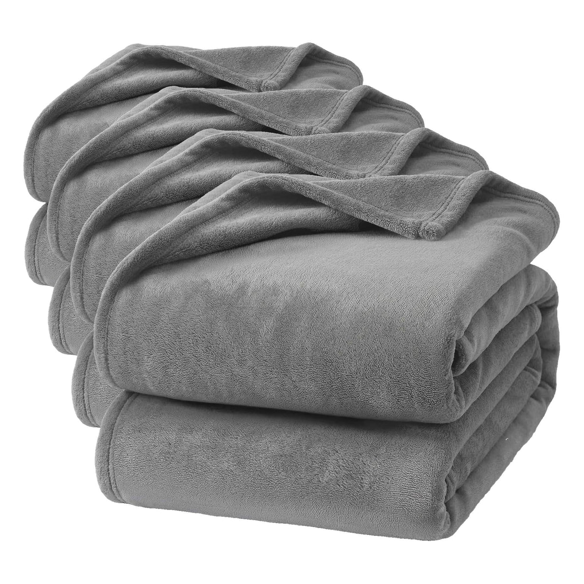 Hansleep Queen Grey Fleece Blanket, Soft Flannel Bed Blanket
