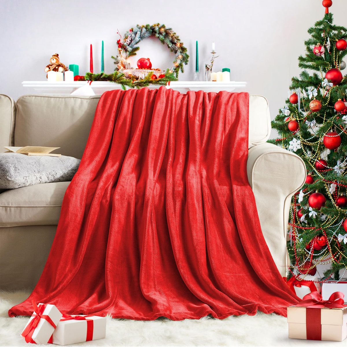 KMUSET Fleece Blanket Throw Size Grey Lightweight Super Soft Cozy Luxury Bed Blanket Microfiber Factory Shop