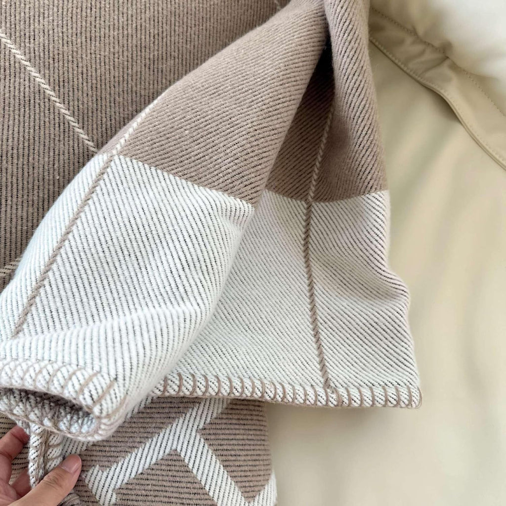 Fcteap h Blanket Soft Throw Blanket Faux Fleece Cashmere Plaid Warm Shawl Thick Knitted Plush Cozy Comfy for Women Throw Blanket for Sofa Couch Bed Queen King Size 55x66 in (Khaki)