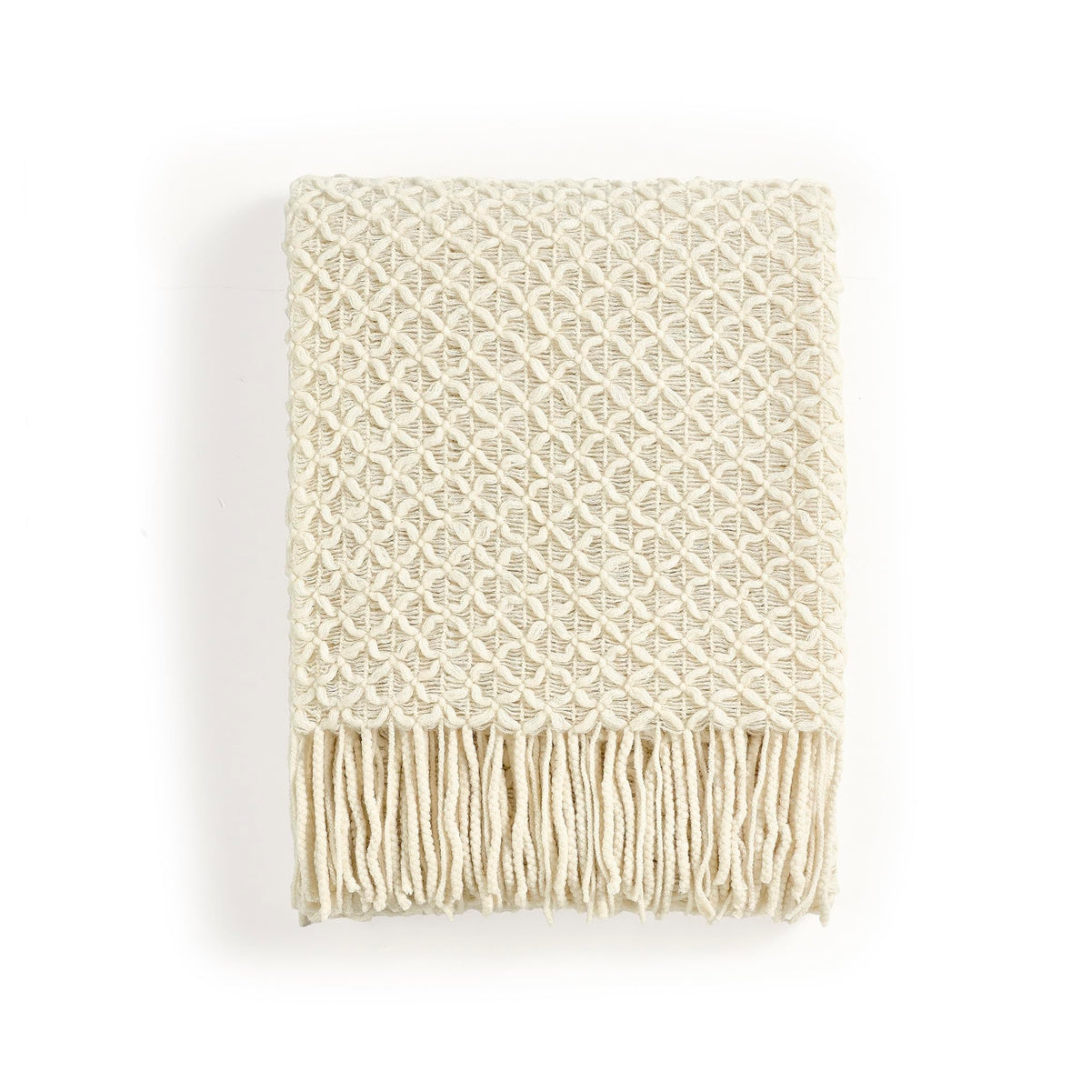 CREVENT Farmhouse Boho Knitted Throw Blanket for Couch Sofa Chair Bed Home Decoration, Soft Warm Cozy Light Weight for Spring Summer Fall (50''X60'' Sage Green)