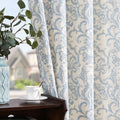 jinchan Slate Blue Linen Curtains Light Flitering Grommet 84 Inch 2 Panels