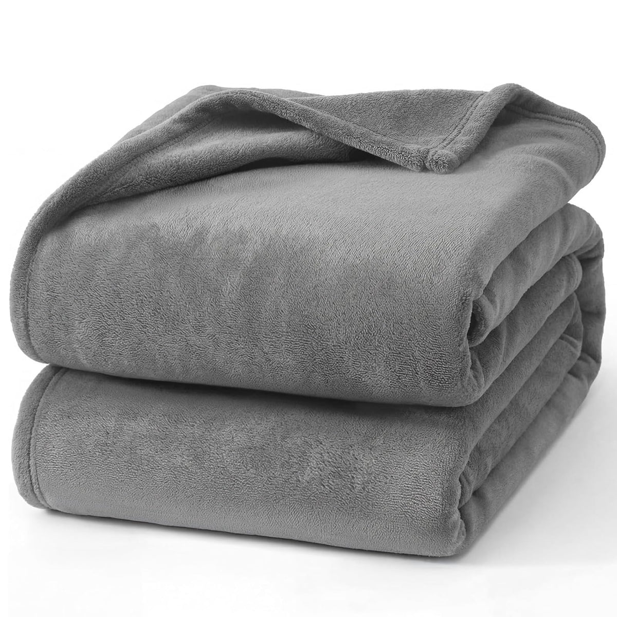 Hansleep Queen Grey Fleece Blanket, Soft Flannel Bed Blanket