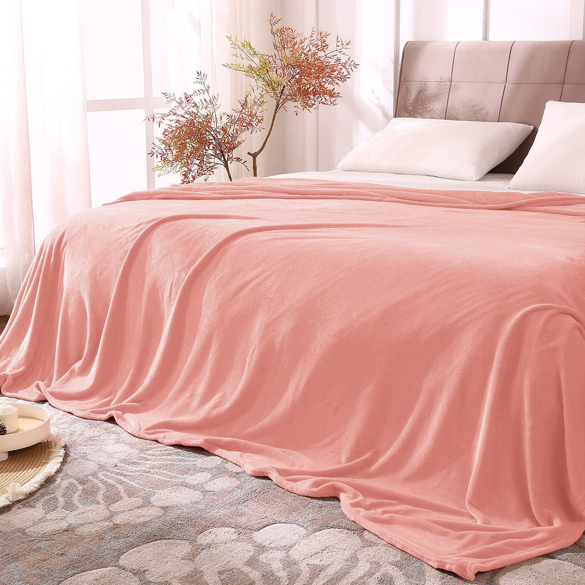 BEDELITE Fleece Blanket Soft Plush Throw for Couch Black 50"x60"