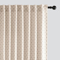 MIULEE Patterned Farmhouse Linen Curtains, Back Tab, 52Wx84L, Blue