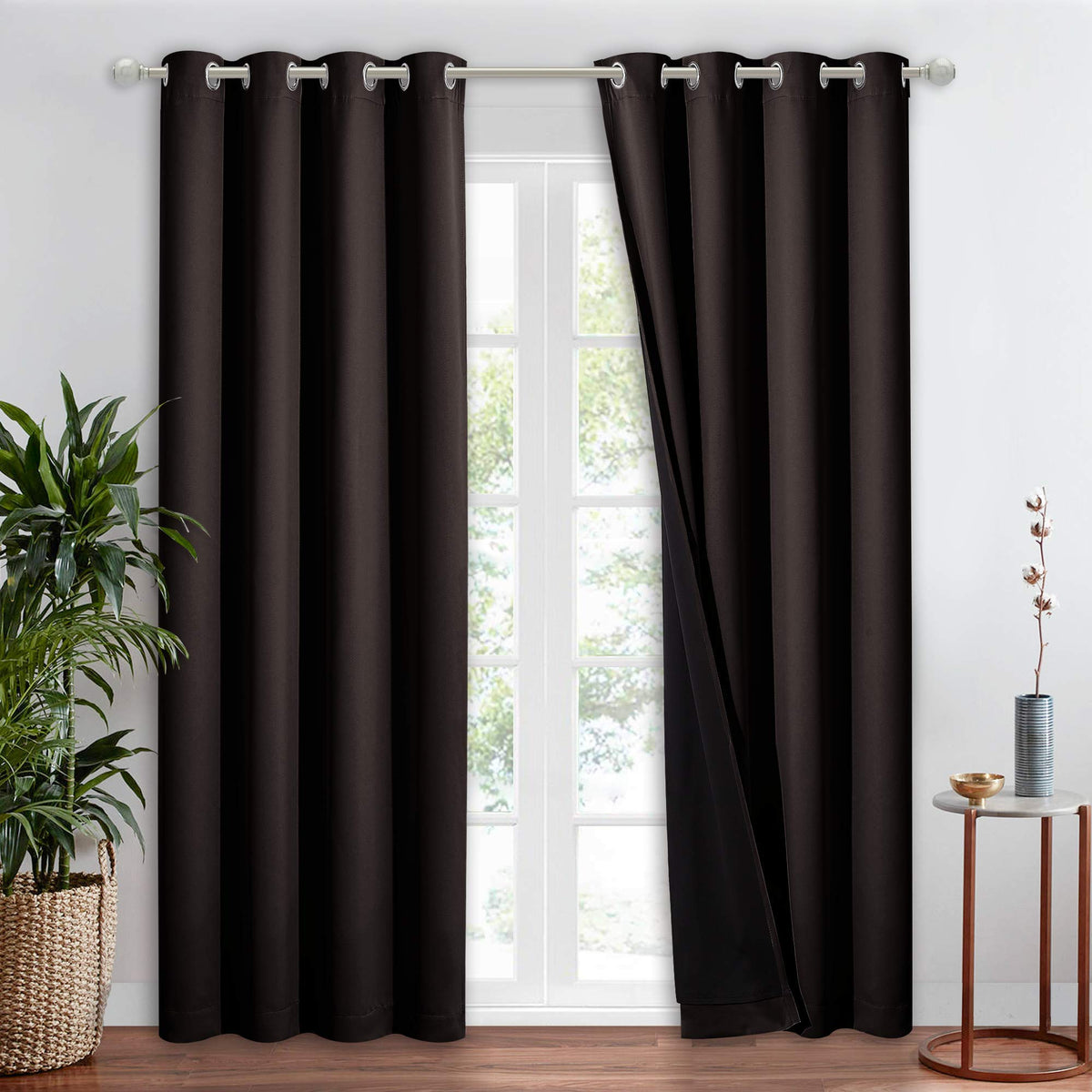 NICETOWN 100% Blackout Curtain 54 inches Long, Double-Deck Completely Blackout Window Treatment Thermal Insulated Lined Drape for Small Window (White, 1 PC, 52 inches Width Each Panel)