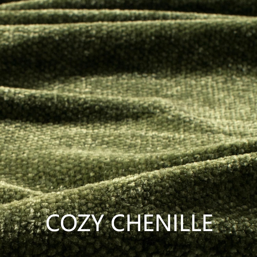 Chenille Throw Blanket for Couch 50" x 60", Olive Green