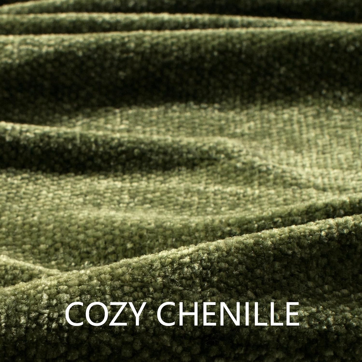 Chenille Throw Blanket for Couch 50" x 60", Olive Green
