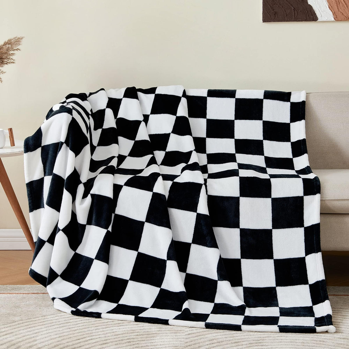 BEDELITE Buffalo Plaid Flannel Fleece Throw Blanket for Couch