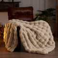 BENVWE Faux Fur Throw Blanket for Couch - Cozy Plush Fluffy Soft Thick Bubble Blanket for Living Room Home Decor - Mothers Day Birthday Gifts for Women, Cream White, 51" x 63"