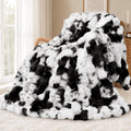 Touchat Luxury 1000GSM Faux Rabbit Fur Throw Blanket, Super Heavy Warm Cozy Blankets for Couch Bed Sofa, Bubble Plush Fuzzy Elegant Soft Mink Blanket for Mom Living Room Bedroom, Cream White