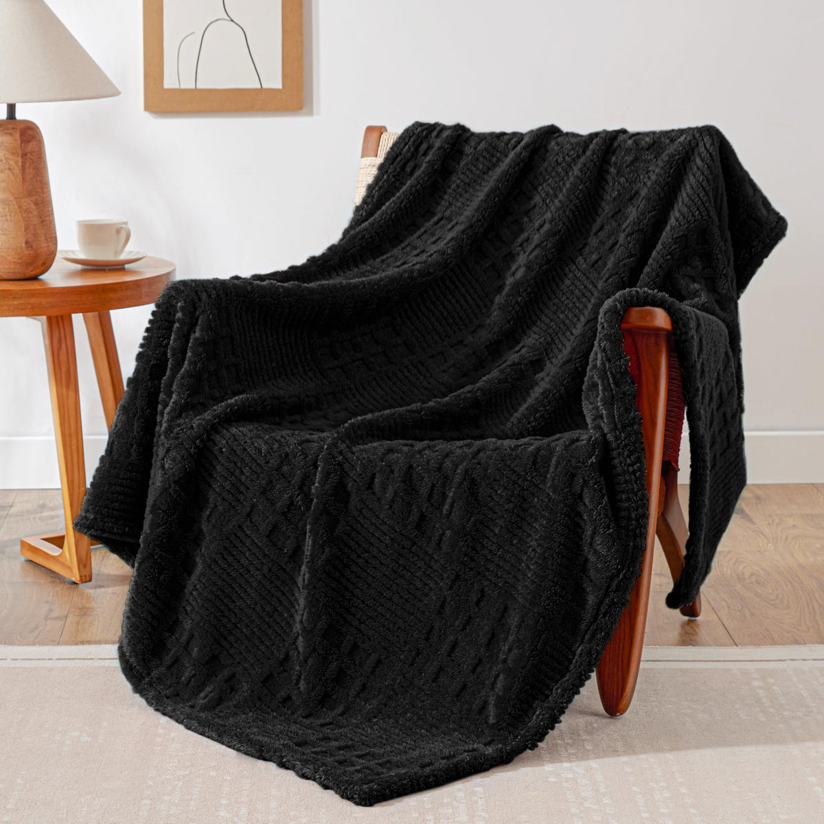 EXQ Home Turtle Shell Throw Blanket Beige for Couch Gentle Soft Fleece