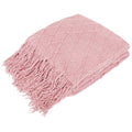 PAVILIA Tan Taupe Knit Throw Blanket, Soft Knitted Farmhouse, 50x60