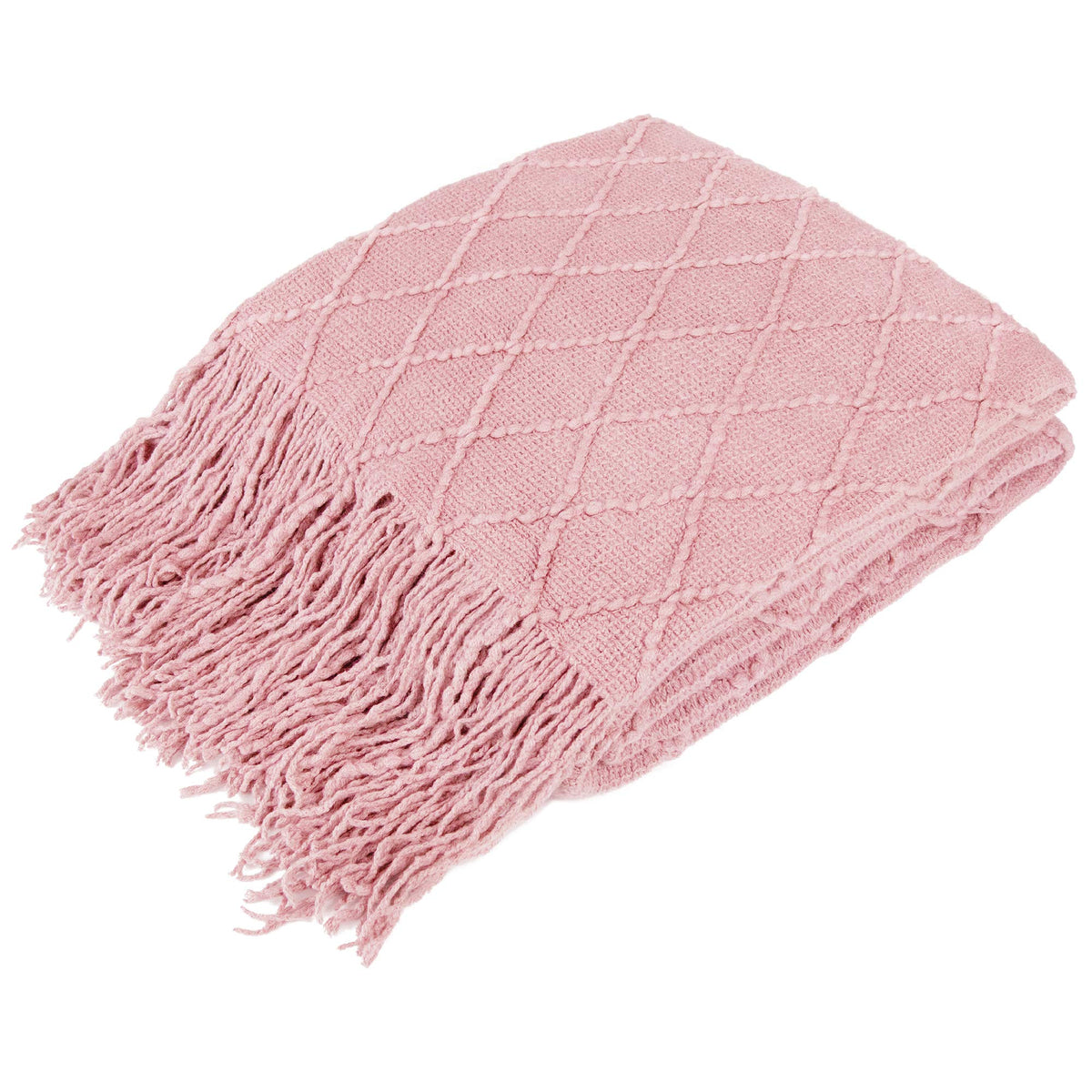 PAVILIA Tan Taupe Knit Throw Blanket, Soft Knitted Farmhouse, 50x60