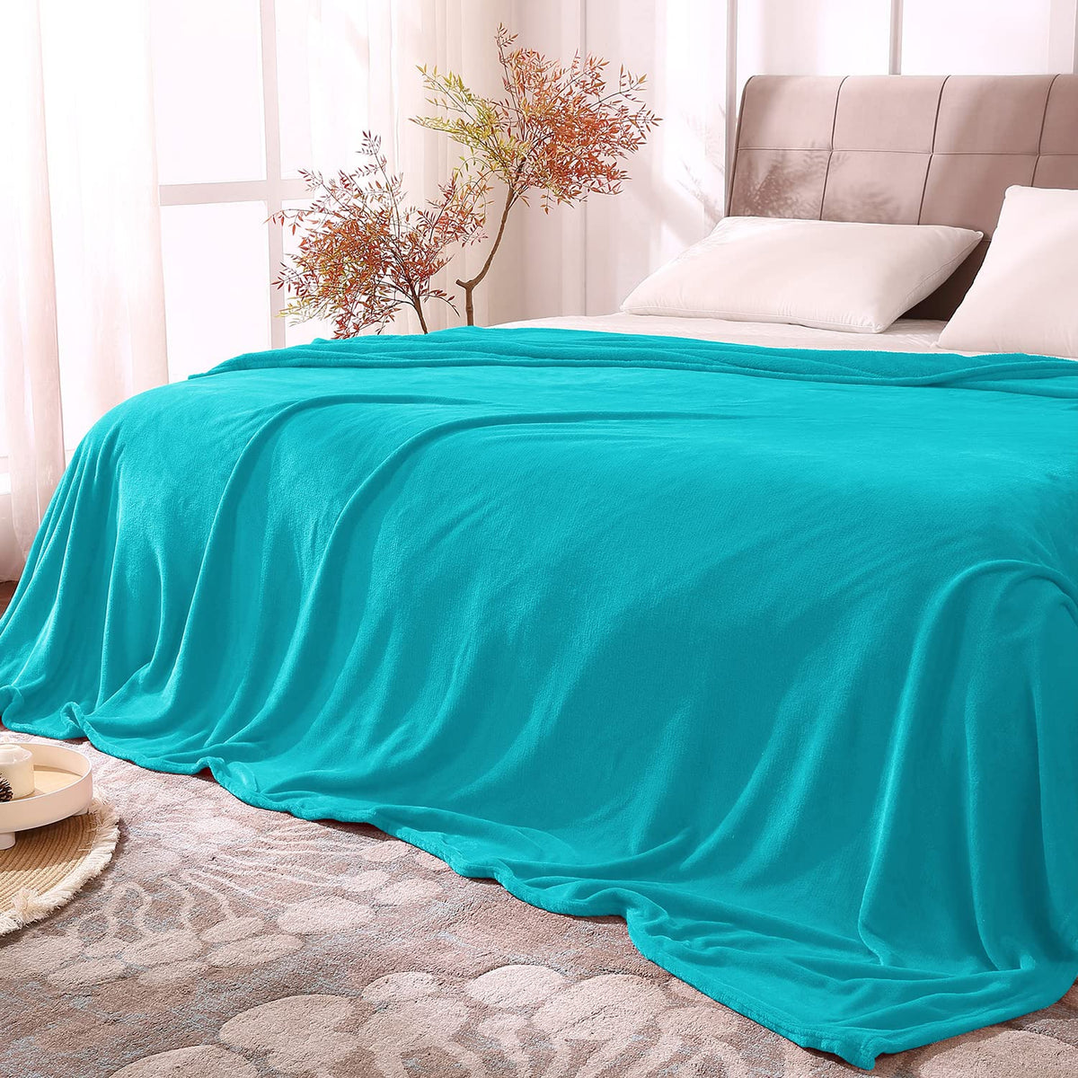BEDELITE Fleece Blanket Soft Plush Throw for Couch Black 50"x60"