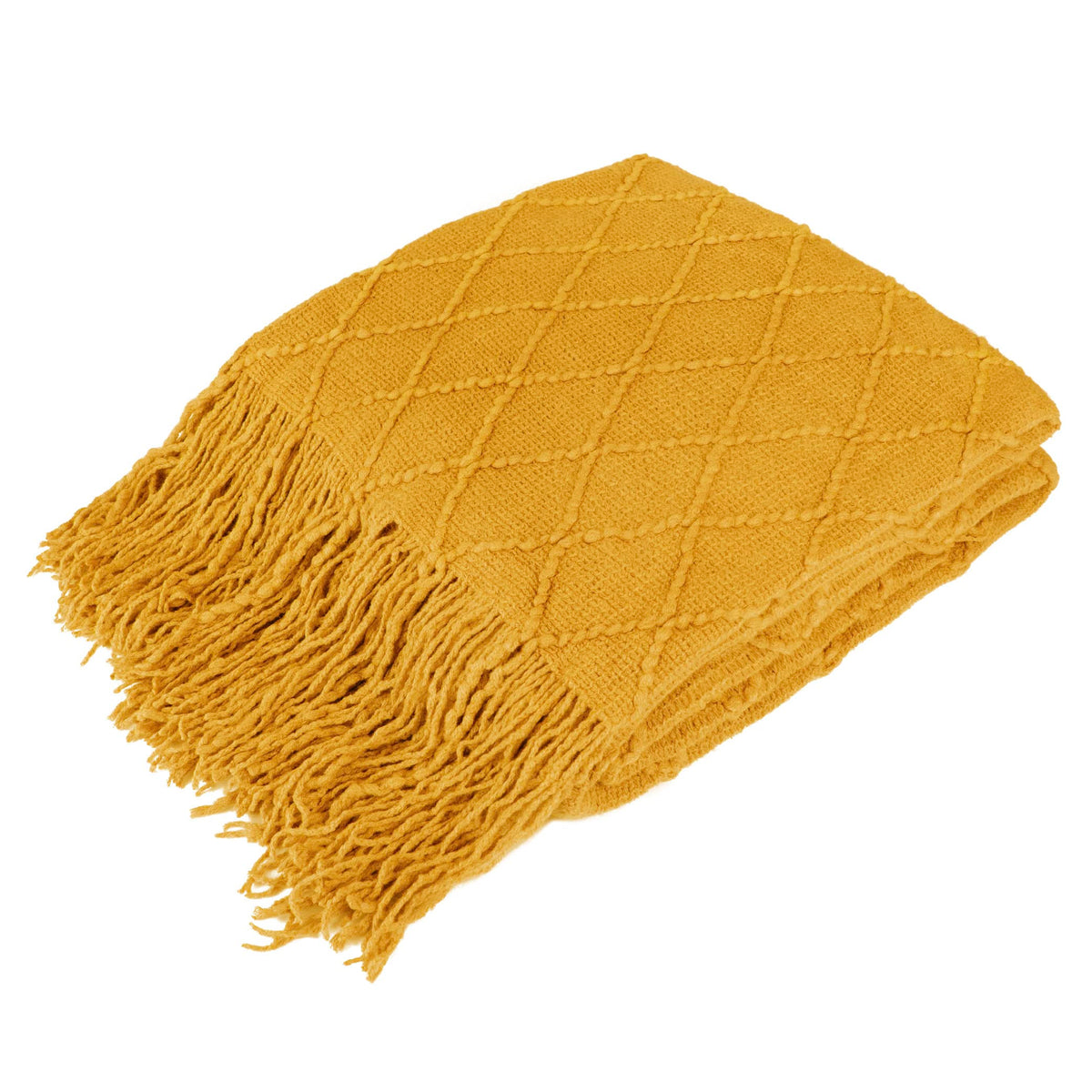 PAVILIA Tan Taupe Knit Throw Blanket, Soft Knitted Farmhouse, 50x60