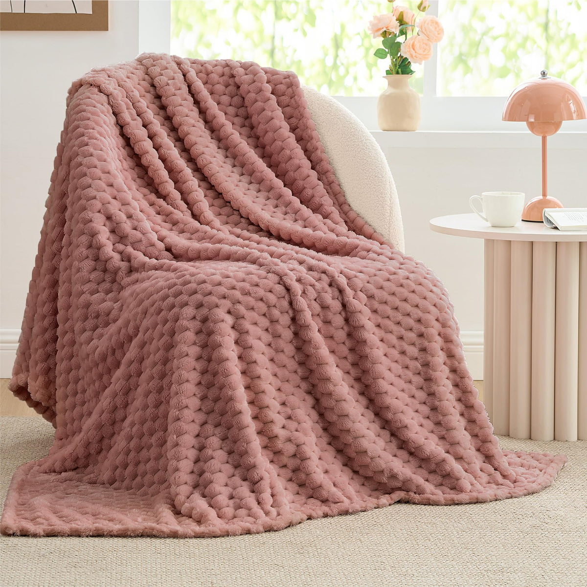 BEDELITE Pink Throw Blanket for Couch, Soft Cozy Gifts for Women, 50 * 60