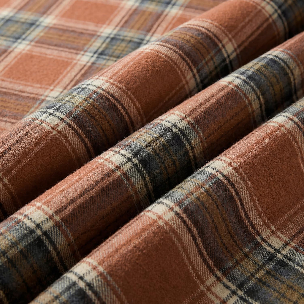 Horaldaily Rust Plaid Fall Decorative Throw Blanket 50x60