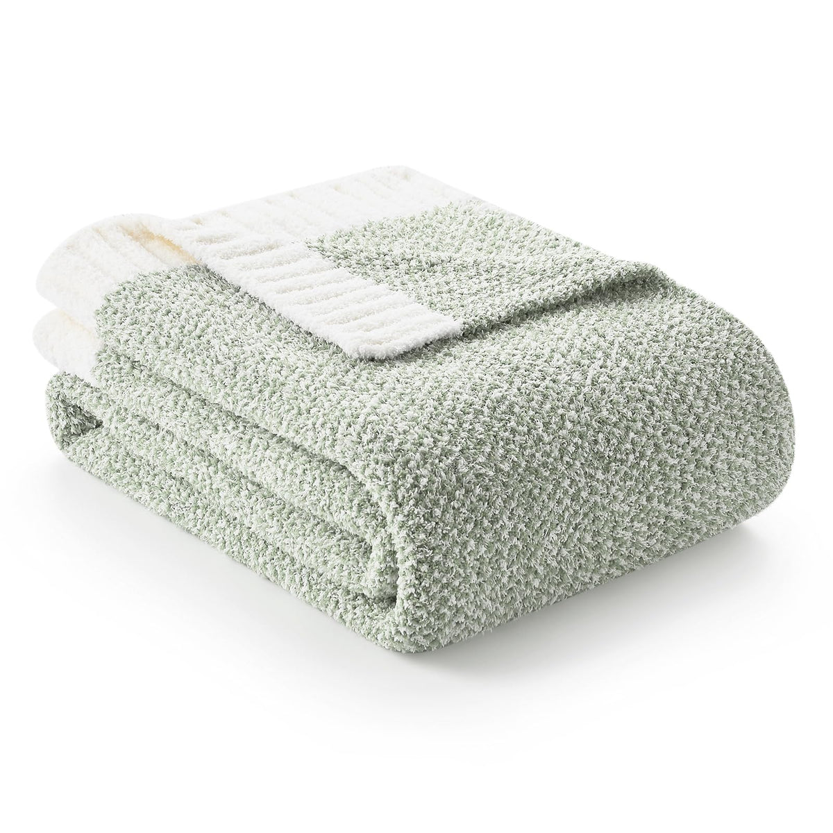 Snuggle Sac Buttery Ivory Throw Blanket for Couch, Reversible Super Soft Knitted Blankets, Warm Cozy Knit Fuzzy Plush Lightweight Throws Dupes for Sofa, Bed, Picnic, Ivory, 50 x 60 inches