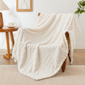 EXQ Home Turtle Shell Throw Blanket Beige for Couch Gentle Soft Fleece