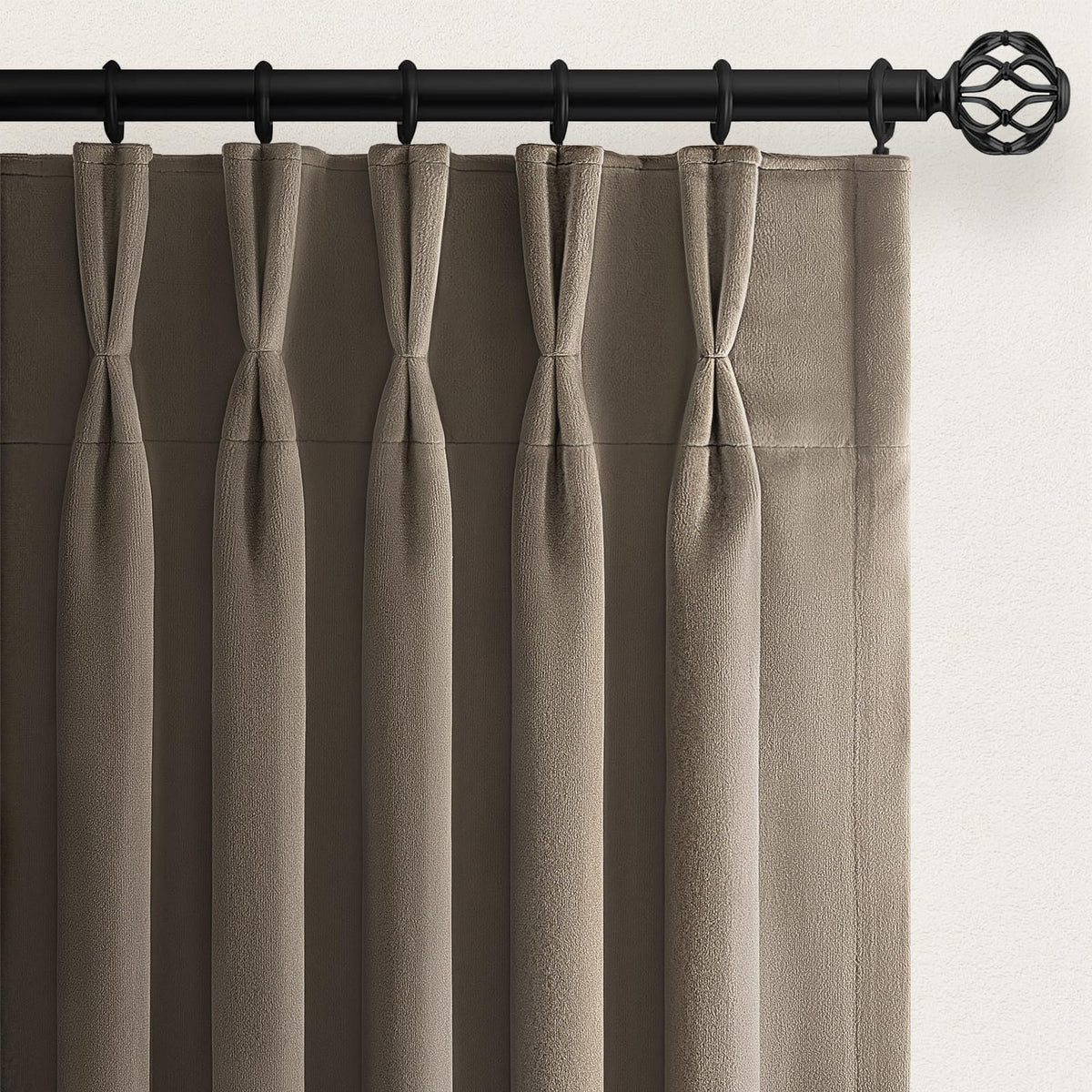 Olive Green Velvet Blackout Curtains 84 Inches 2 Panels Forest Green Elegant Vintage Pinch Pleated Drapes for Living Room Bedroom Thermal Soundproof Back Tab Window Panels,W40 x L84,Home Decor