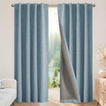 Joydeco Blackout Curtains for Bedroom - 84 Inch Long 100% Light Blocking 2 Panels Light Beige Drapes, Thermal Insulated Room Darkening Curtains, Linen Textured for Living Room, Rod Pocket & Back Tabs