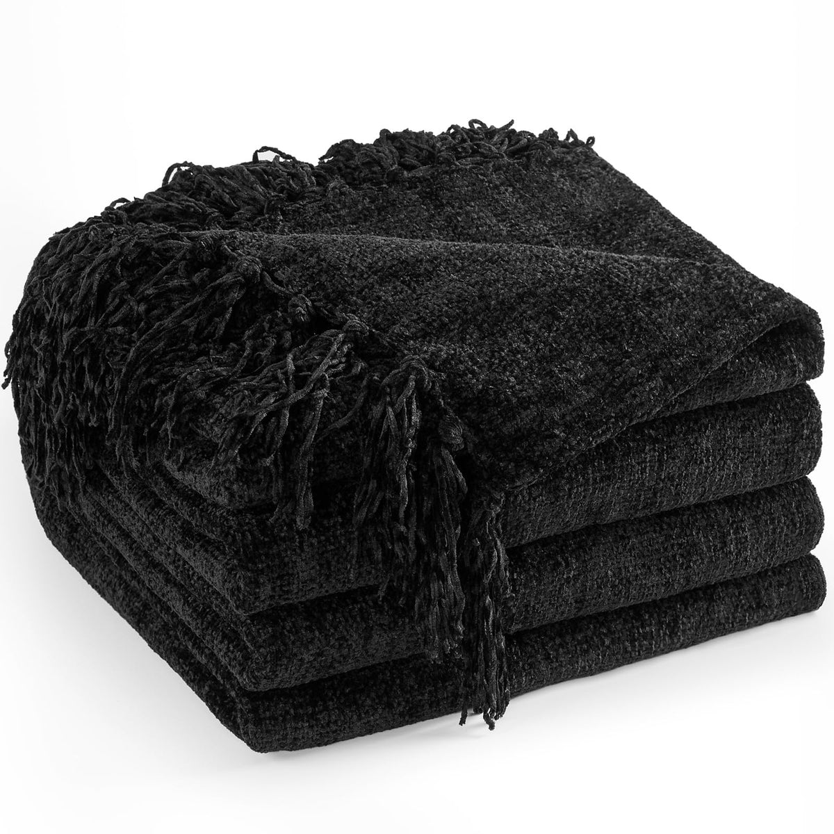 Chenille Throw Blanket for Couch 50" x 60", Olive Green