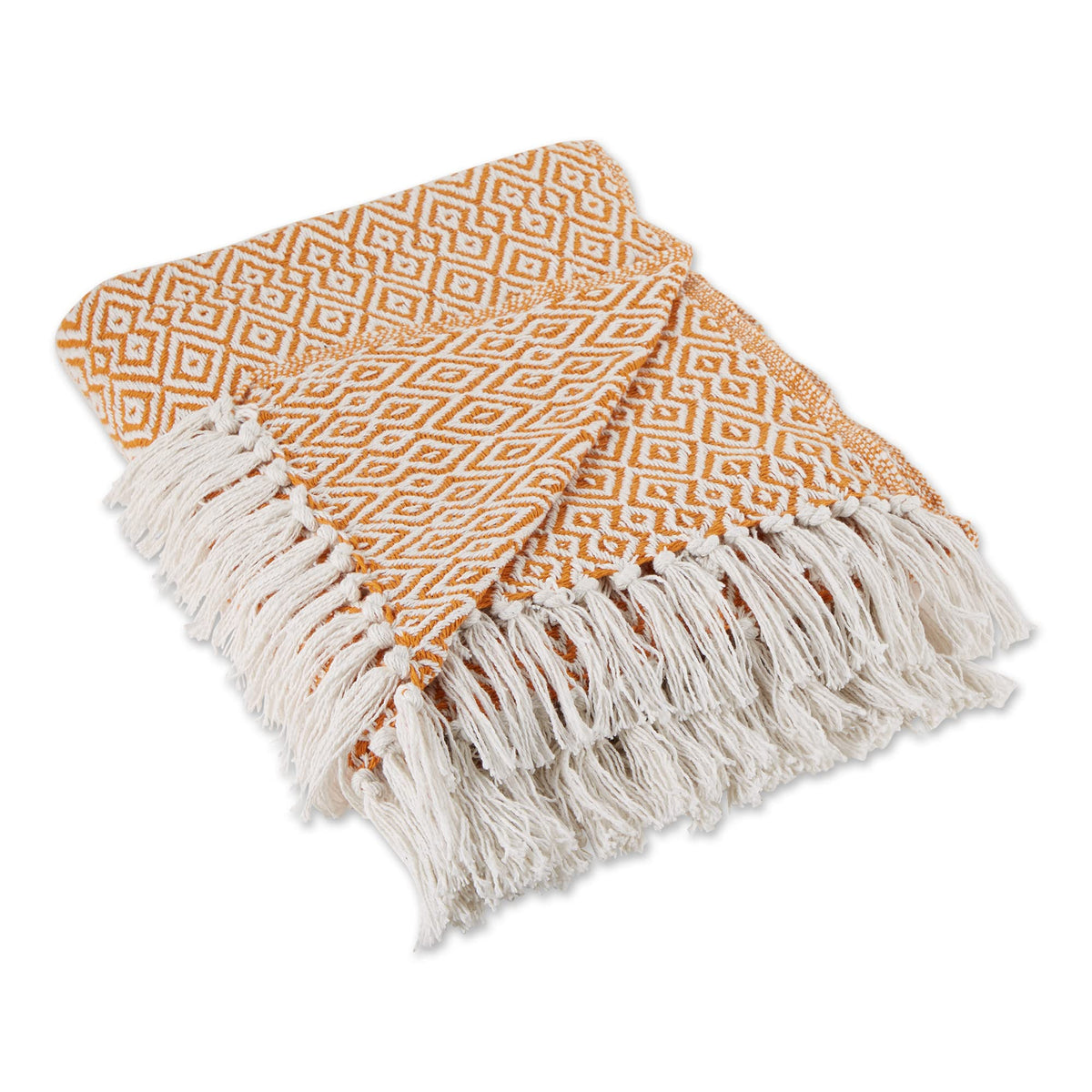 DII Rustic Farmhouse Double Diamond Woven Throw, 50x60, Stone