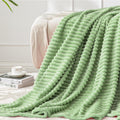 BEDELITE 3D Ribbed Jacquard Pink Fleece Throw Blanket for Couch, 50x60 Inch
