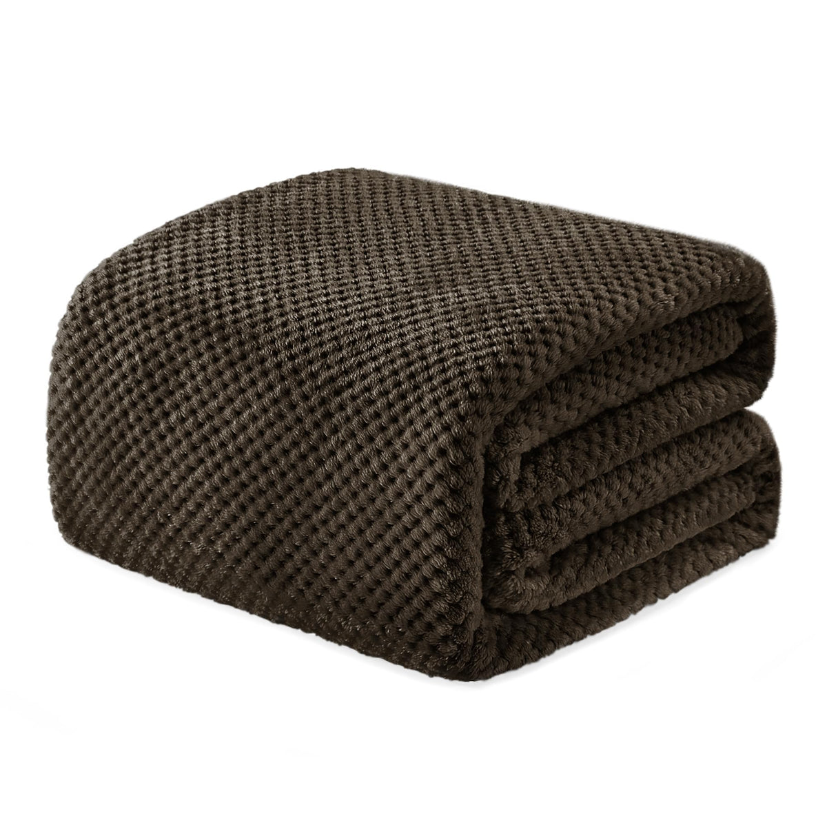 Exclusivo Mezcla Large Waffle Fleece Throw Blanket for Couch, Slate Blue