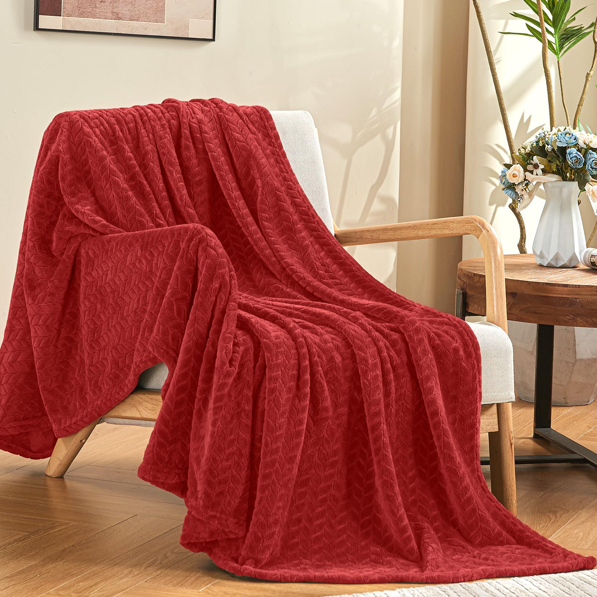 Inhand Fleece Throw Blanket, Super Soft Flannel Cozy for Adults, Washable Lightweight for Couch, Sofa, Bed, Office, Warm Plush for All Season, Green, 50"×60"