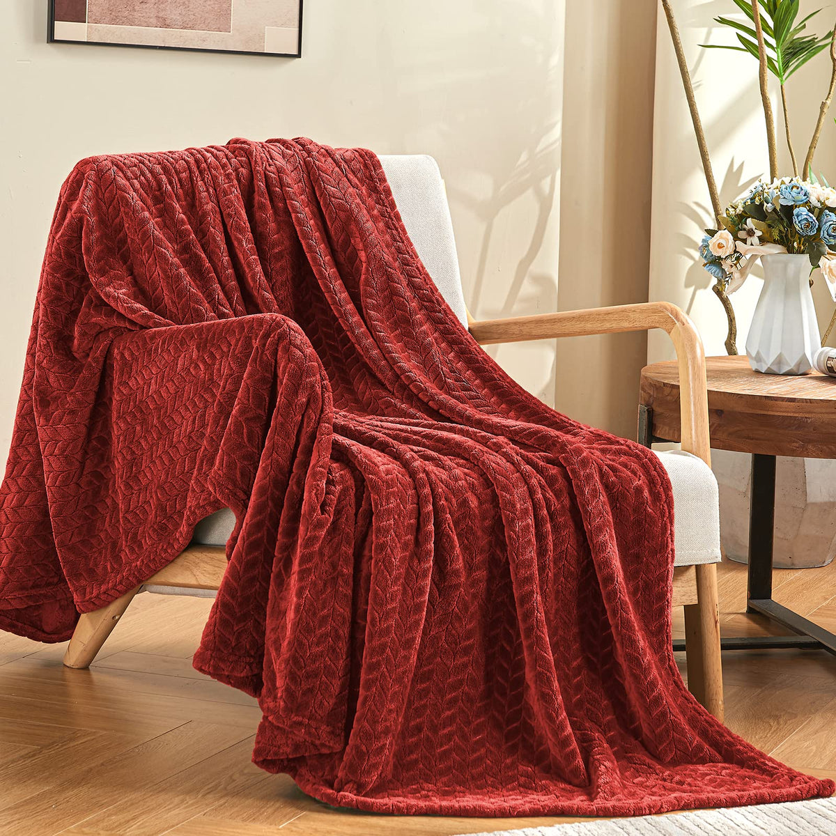 Inhand Fleece Throw Blanket, Super Soft Flannel Cozy for Adults, Washable Lightweight for Couch, Sofa, Bed, Office, Warm Plush for All Season, Green, 50"×60"