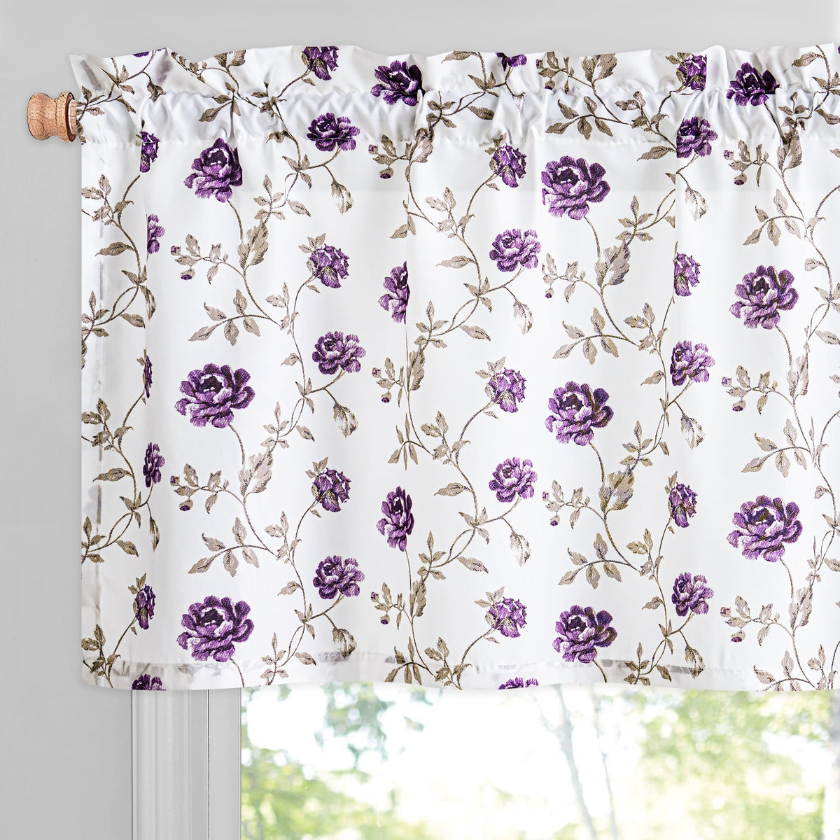 Beauoop Floral 100% Blackout Curtains for Bedroom Red Brown 52x84 2 Panels