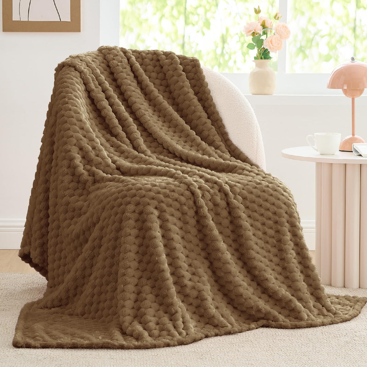 BEDELITE Pink Throw Blanket for Couch, Soft Cozy Gifts for Women, 50 * 60