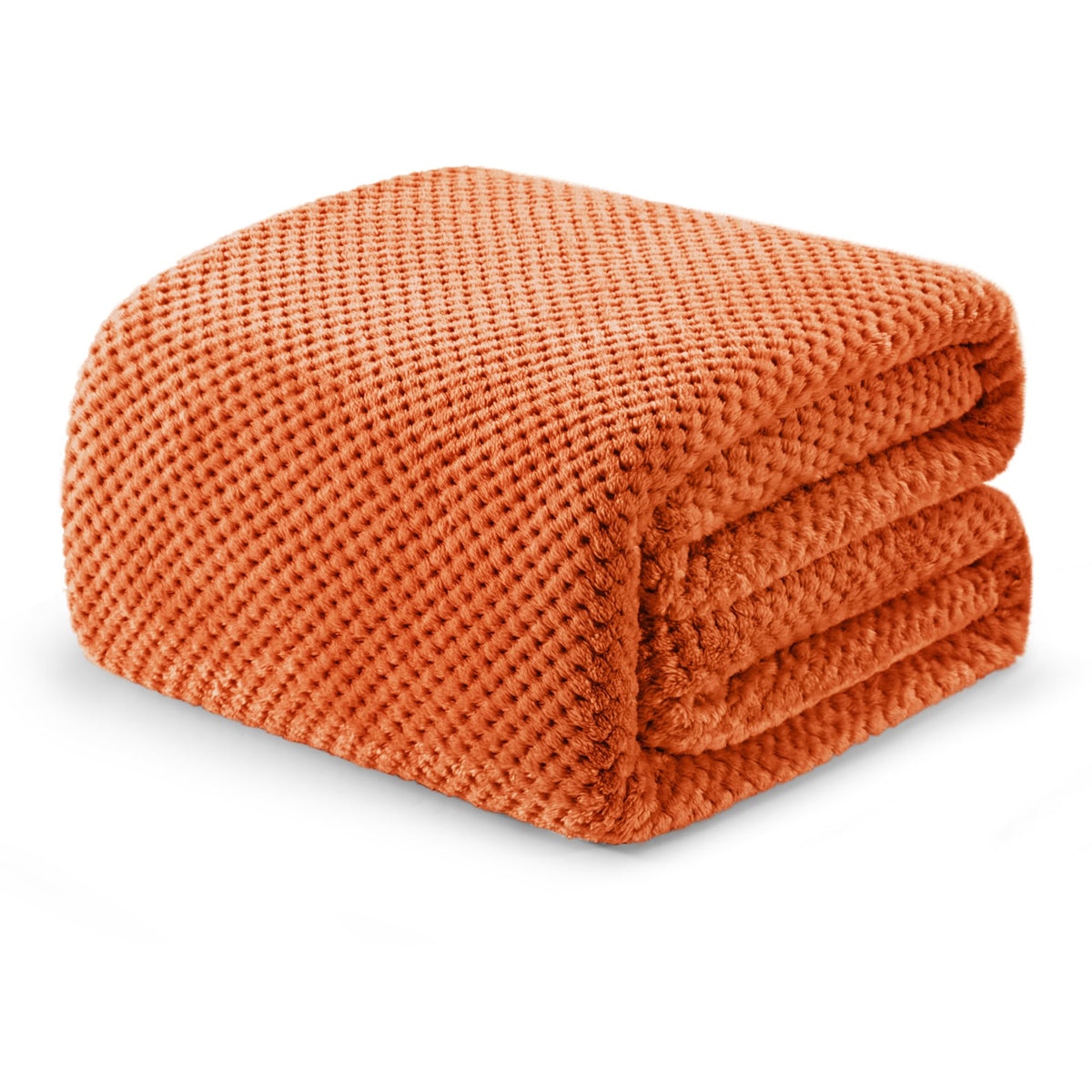Exclusivo Mezcla Large Waffle Fleece Throw Blanket for Couch, Slate Blue