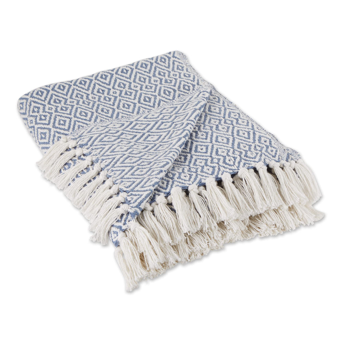 DII Rustic Farmhouse Double Diamond Woven Throw, 50x60, Stone