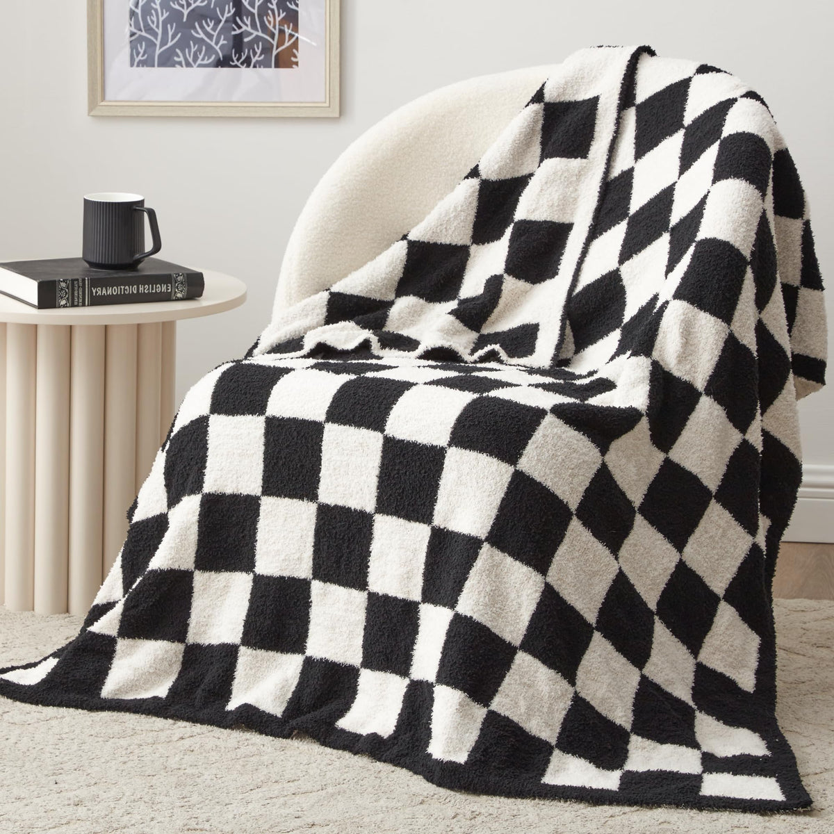 EXQ Home Turtle Shell Throw Blanket Beige for Couch Gentle Soft Fleece