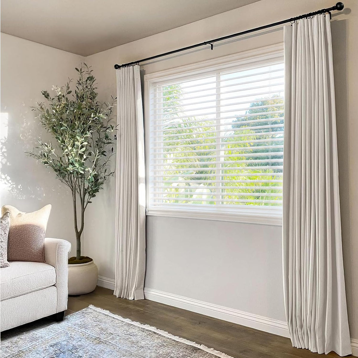 INOVADAY 100% Blackout Curtains for Bedroom Black Out Curtains 84 Inch Long