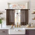 BGment Tan Linen Curtains 84 Inch Length 2 Panels Burlap Semi Sheer Drapes