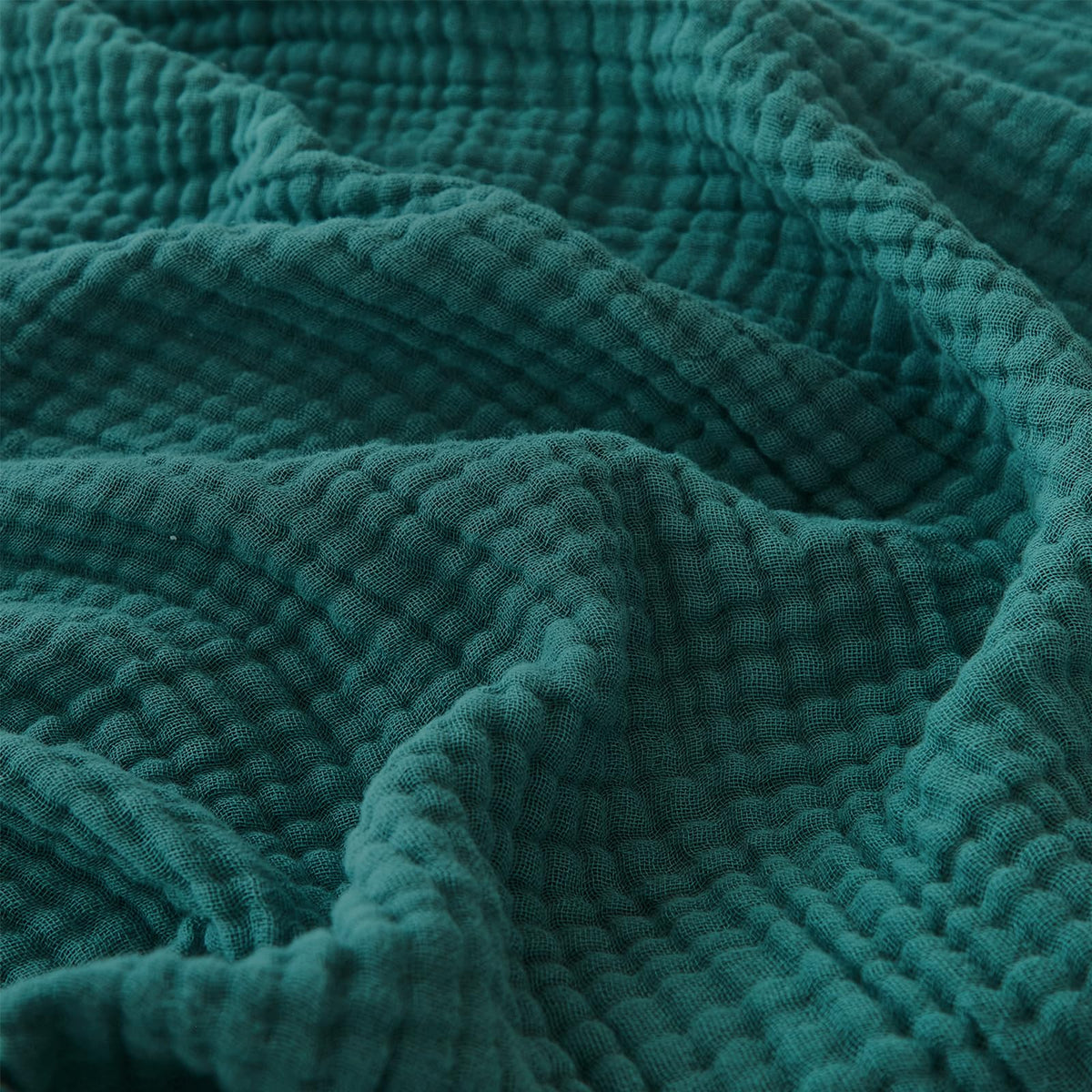 EMME Muslin Throw Blanket for Adults 100% Cotton Blankets for Couch Breathable Gauze All Season Soft and Lightweight Pre-Washed (Teal, 50"x71")