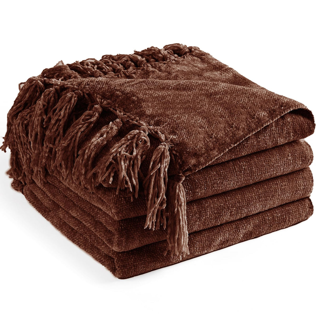 Chenille Throw Blanket for Couch 50" x 60", Olive Green