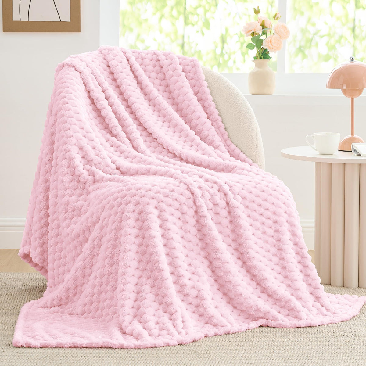 BEDELITE Pink Throw Blanket for Couch, Soft Cozy Gifts for Women, 50 * 60