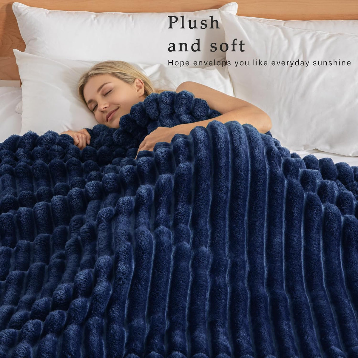 Exclusivo Mezcla Striped Fleece Throw Blanket for Couch, Sofa, Bed, 50"x60"