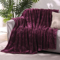 Khaki Throw Blanket for Couch Sofa 50x60 inches Striped Design