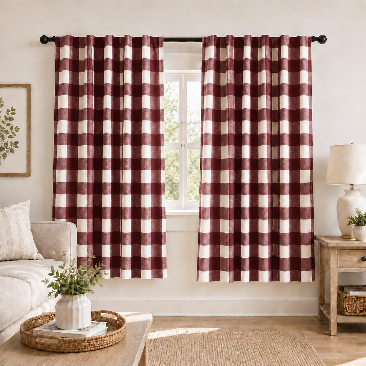 Blackout Curtains for Bedroom, Buffalo Plaid Curtains for Living Room