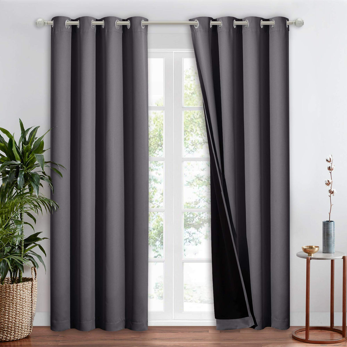 NICETOWN 100% Blackout Curtain 54 inches Long, Double-Deck Completely Blackout Window Treatment Thermal Insulated Lined Drape for Small Window (White, 1 PC, 52 inches Width Each Panel)