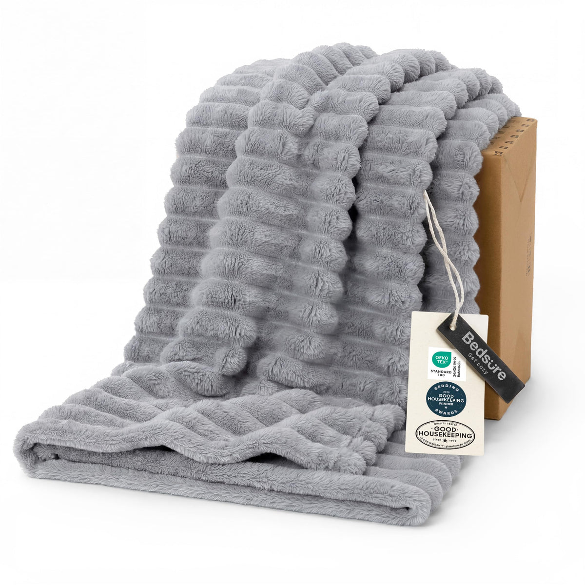 Bedsure GentleSoft White Throw Blanket for Couch - Halloween Fall Decorations for Home Living Room Decor, Cozy Fleece Fall Blanket for Sofa, Birthday Gifts for Women Mom Her, Off White, 50x60 Inches