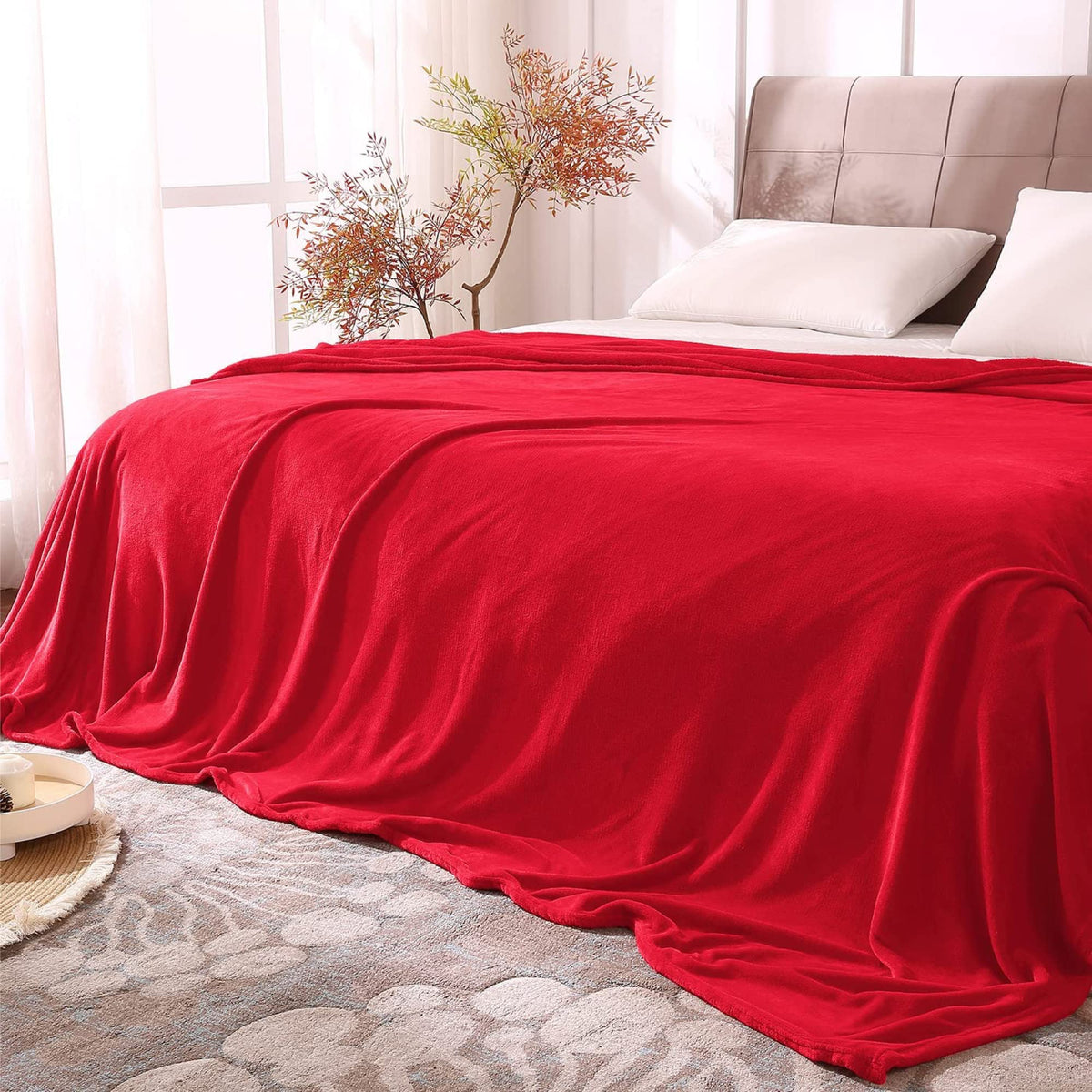 BEDELITE Fleece Blanket Soft Plush Throw for Couch Black 50"x60"